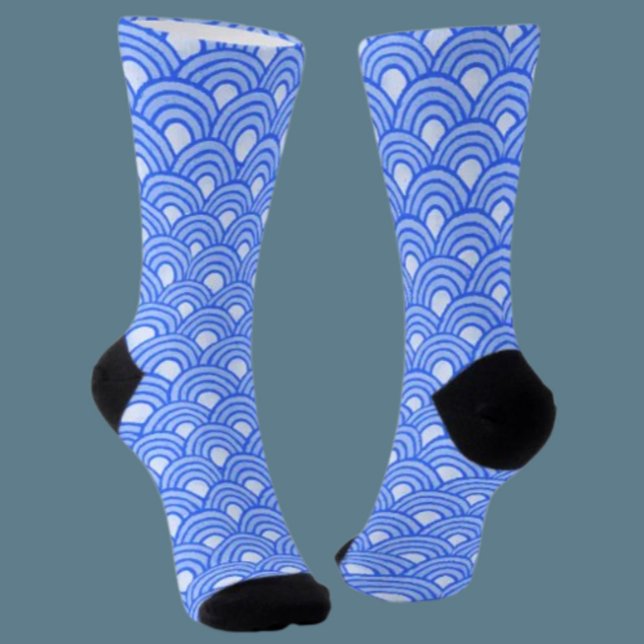 Chaussette Chaussettes d'équipage à écailles céruléennes (Créateur téléchargé)