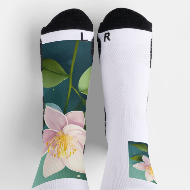 Chaussette Chaussettes d'équipage à fleurs imprimées (Haut)