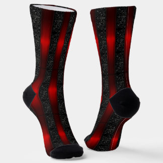 Chaussette Chaussettes d'équipage à rayures ruban rouge et vi