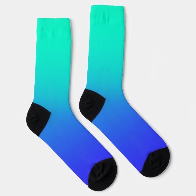 Chaussette Chaussettes d'équipage Aqua Blue Gradient (Droite)