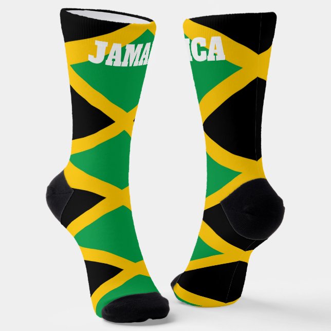 Chaussette chaussettes d'équipage avec drapeau de la Jamaïque (Angulaire)