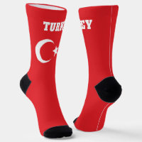 chaussettes d'équipage avec drapeau de la Turquie
