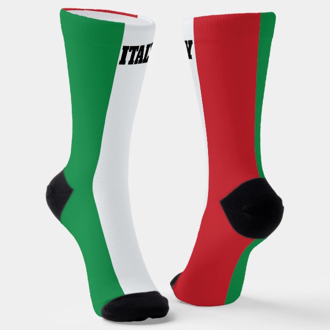 Chaussette chaussettes d'équipage avec drapeau d'Italie (Angulaire)