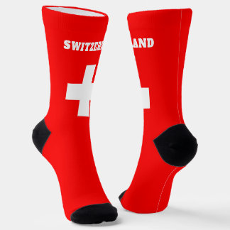 Chaussette chaussettes d'équipage avec drapeau suisse