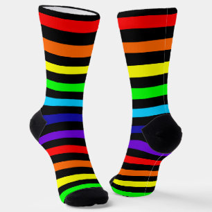 Chaussette Chaussettes d'équipage Black Rainbow Stripes