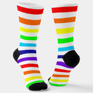 Chaussette Chaussettes d'équipage blanc arc-en-ciel