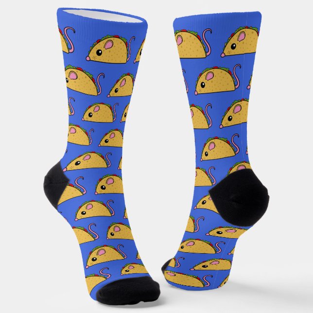 Chaussette Chaussettes d'équipage bleu Taco Rat (Angulaire)