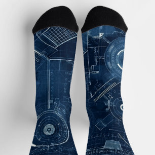 Chaussette Chaussettes d'équipage Blueprints