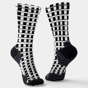 Chaussette Chaussettes d'équipage Carré noir et blanc