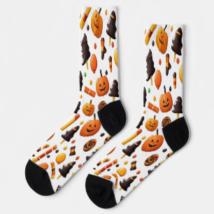 Chaussette Chaussettes d'équipage Citrouille éffrayant