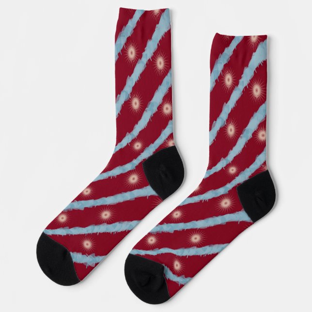 Chaussette Chaussettes d'équipage Cranberry avec étoiles pour (Gauche)