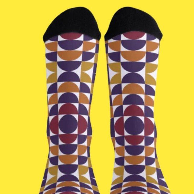 Chaussette Chaussettes d'équipage de Cercles rétro gras | Géo (Créateur téléchargé)