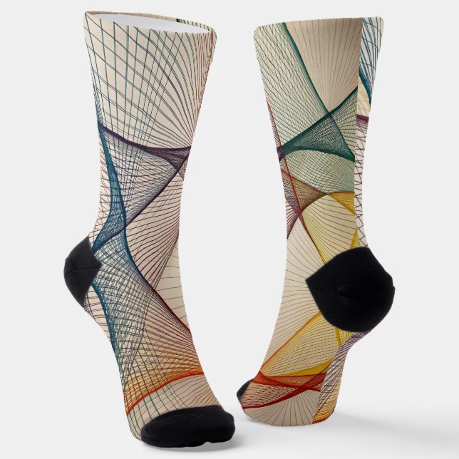 Chaussette Chaussettes d'équipage de conception géométrique (Angulaire)