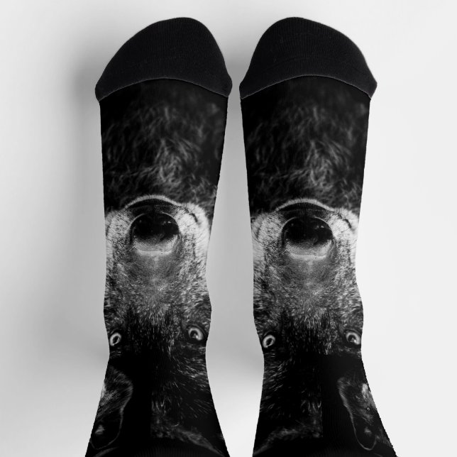 Chaussette Chaussettes d'équipage de loup noir (Haut)