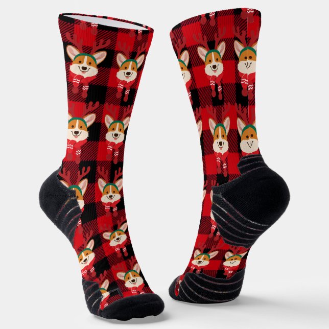 Chaussette Chaussettes d'équipage de Noël Corgi (Angulaire)