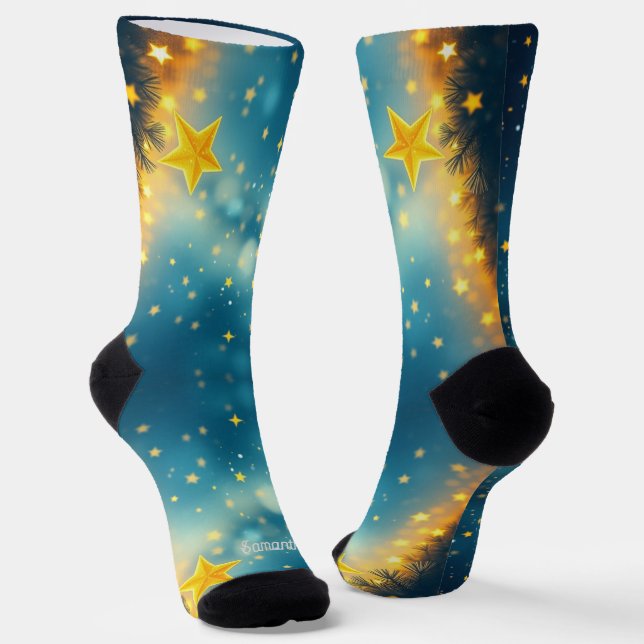 Chaussette Chaussettes d'équipage de Noël Starry (Angulaire)