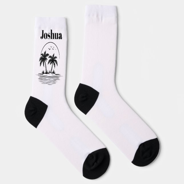 Chaussette Chaussettes d'équipage de plage de palmier (Droite)
