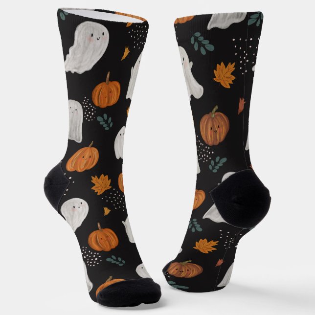 Chaussette Chaussettes d'équipage d'Halloween - Fantômes, Cit (Angulaire)