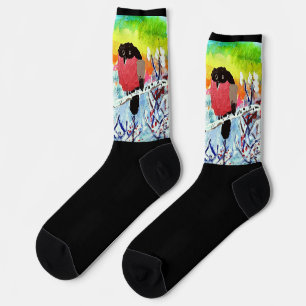 Chaussette Chaussettes d'équipage d'ornithologie Bullfinch