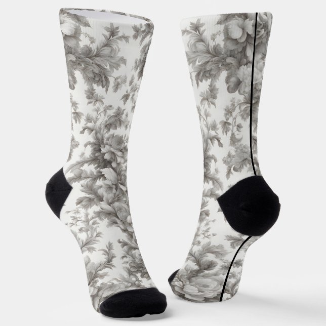 Chaussette Chaussettes d'équipage en marbre clair monochrome (Angulaire)