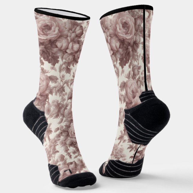 Chaussette Chaussettes d'équipage en marbre rose Rose poussié (Angulaire)