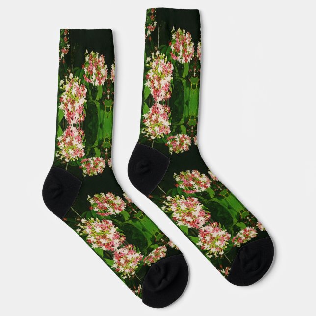 Chaussette Chaussettes d'équipage fleur noire mignonne (Droite)