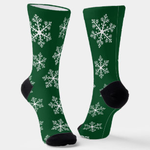 Chaussette Chaussettes d'équipage Green Snowflake
