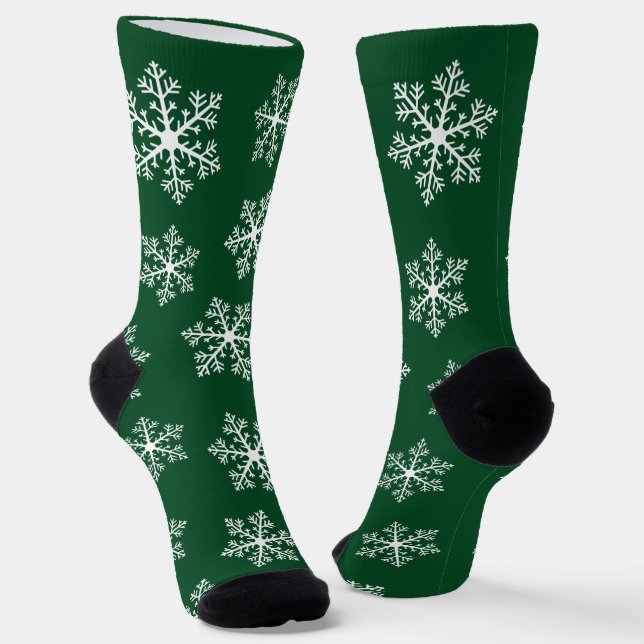 Chaussette Chaussettes d'équipage Green Snowflake (Angulaire)