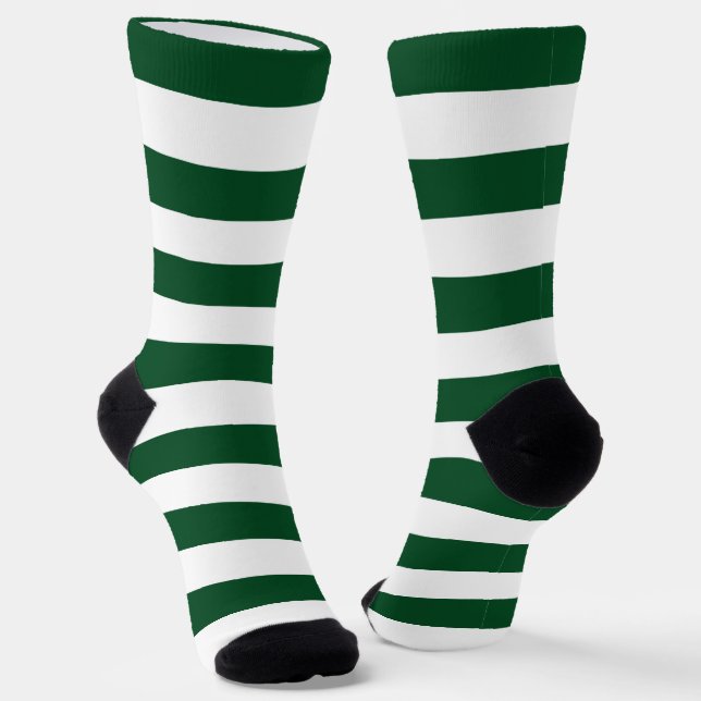 Chaussette Chaussettes d'équipage Green Stripes (Angulaire)