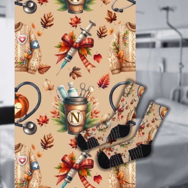 Chaussette Chaussettes d'équipage mocha mocha monogramme (Créateur téléchargé)