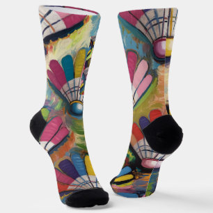 Chaussette Chaussettes d'équipage motifs de Badminton Shuttle