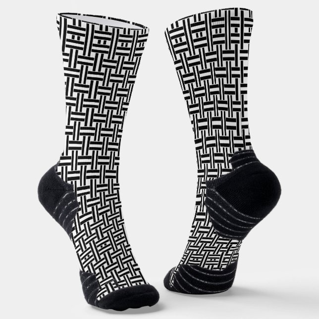 Chaussette Chaussettes d'équipage noir et blanc (Angulaire)