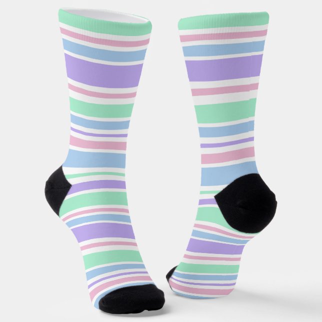 Chaussette Chaussettes d'équipage Pastel Stripes (Angulaire)