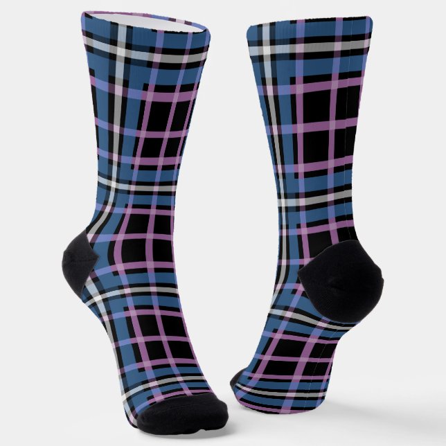 Chaussette Chaussettes d'équipage plaid - Style À damiers ble (Angulaire)