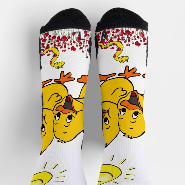 Chaussette Chaussettes d'équipage Poussins Jaune Serpent Flor (Haut)