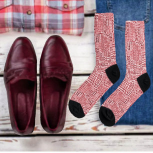 Chaussette Chaussettes d'équipage Red Floral Panel