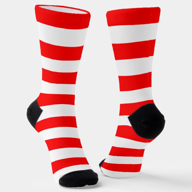 Chaussette Chaussettes d'équipage Red Stripes (Angulaire)