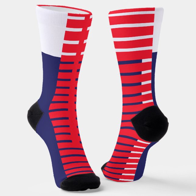 Chaussette Chaussettes d'équipage Red White Bands (Angulaire)