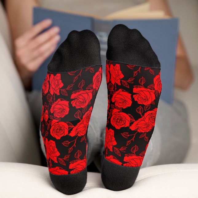 Chaussette Chaussettes d'équipage rose Motif Art (Fond)