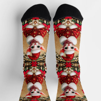 Chaussette Chaussettes d'équipage Sphynx Cat Père Noël Elf Xm