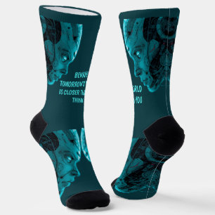 Chaussette Chaussettes d'équipage TÊTE ROBOTIQUE CYBORG