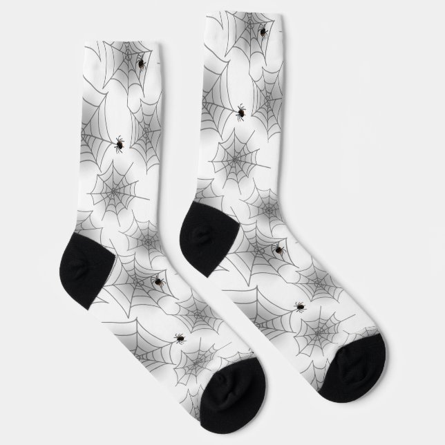 Chaussette Chaussettes d'équipage White Spider Web Halloween (Droite)