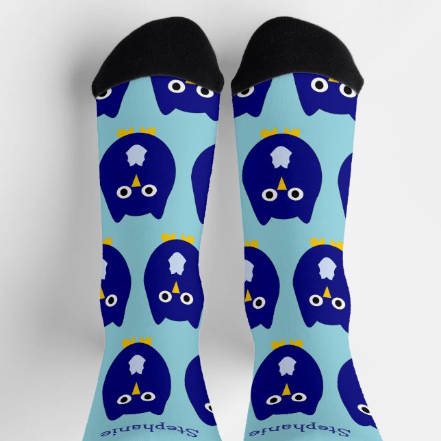 Chaussette Chaussettes Design Chouette Bleue (Haut)