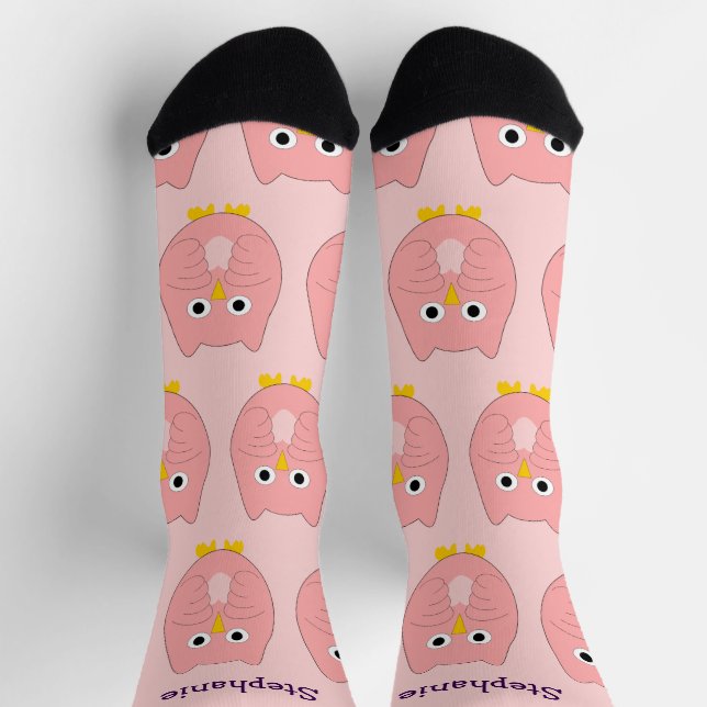 Chaussette Chaussettes Design Chouette rose (Haut)