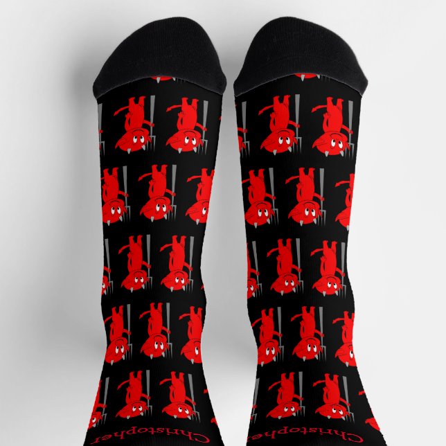 Chaussette Chaussettes Dessin Diable Rouge (Haut)