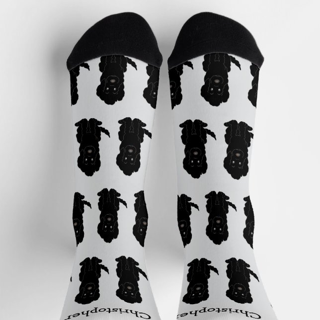 Chaussette Chaussettes Dessin Goldendoodle Noir (Haut)