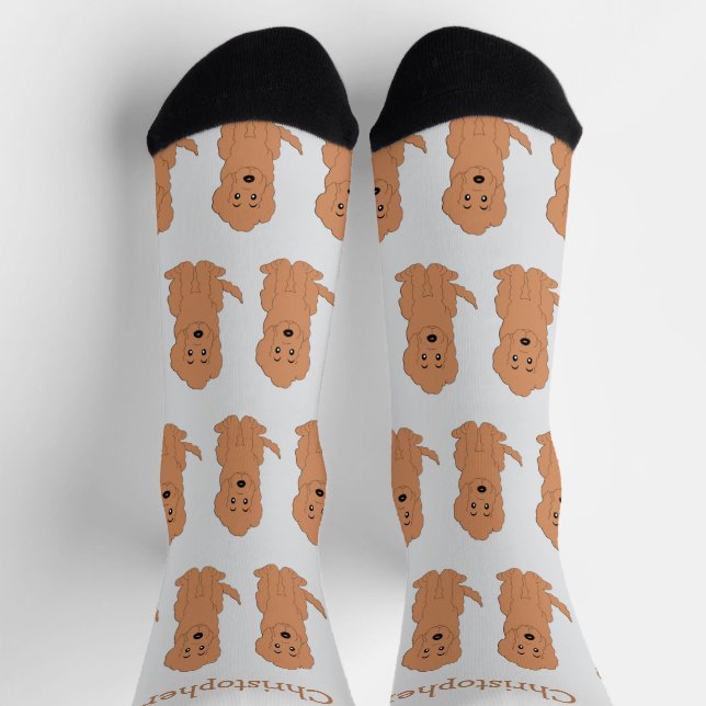 Chaussette Chaussettes Dessin Goldendoodle Rouge (Haut)