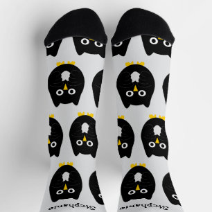 Chaussette Chaussettes Dessin Hibou Noir