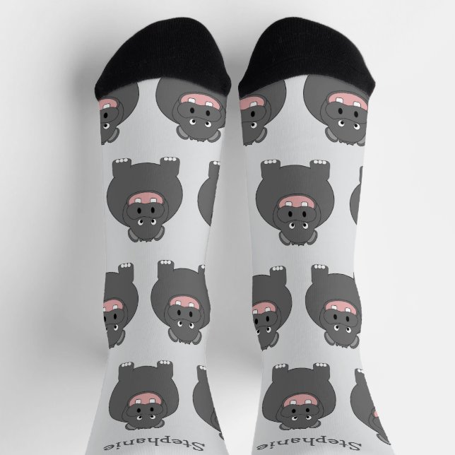 Chaussette Chaussettes Dessin Hippopotame (Haut)