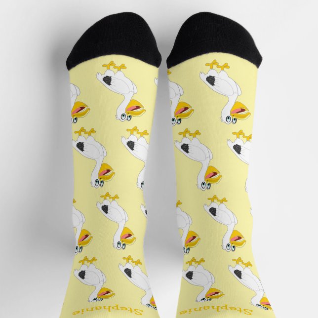 Chaussette Chaussettes Dessin Pélican (Haut)